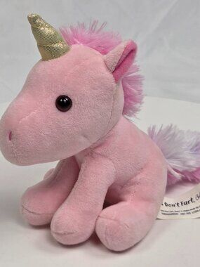 Small Unicorn Plush Stuffed Animal 5" Girls Don't Fart, Okay